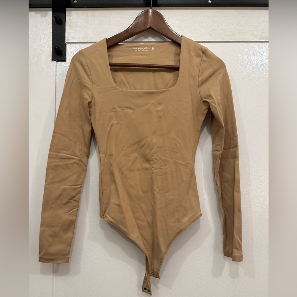 Abercrombie & Fitch Tan Long Sleeve Bodysuit